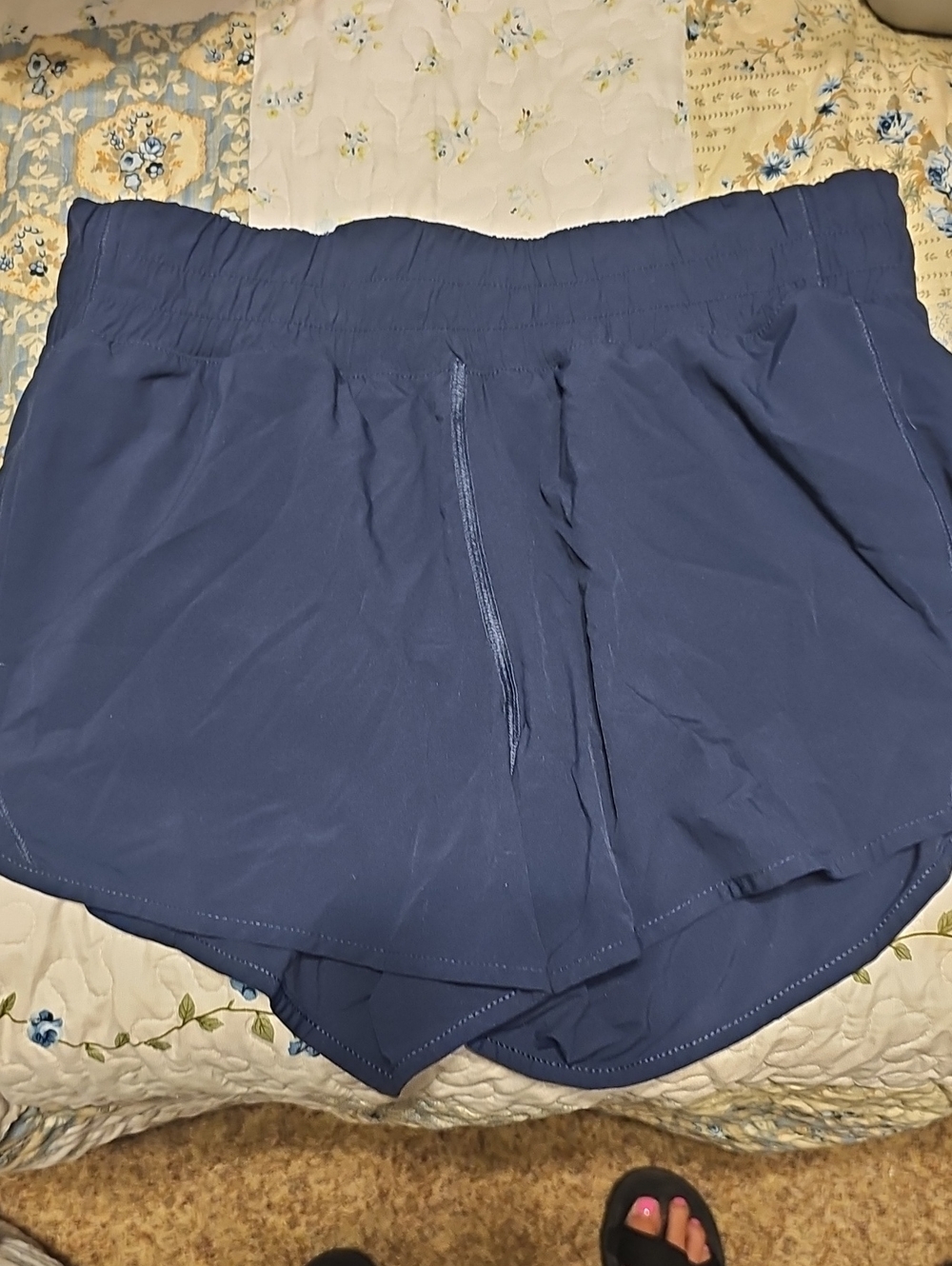 Women's Athletic Shorts in Navy with Elastic Waistband